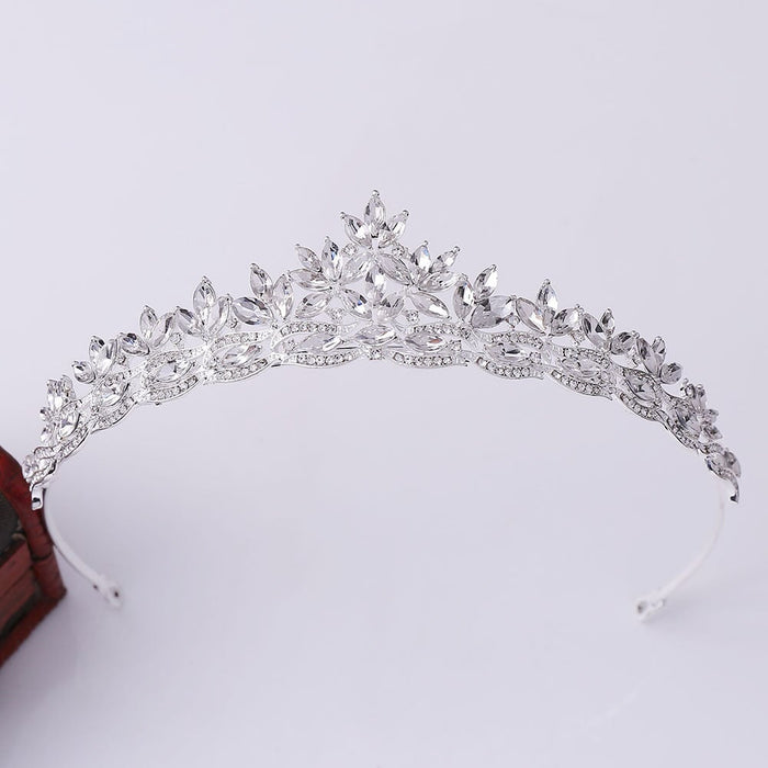 Wholesale Alloy Rhinestone Crystal Bridal Crown Headband JDC-HD-ZuanG003 Headband 钻岗 silver Wholesale Jewelry JoyasDeChina Joyas De China
