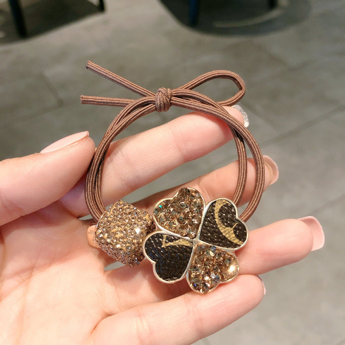 Wholesale Alloy Rhinestone Fabric Hair Scrunchies （F）JDC-HS-GSMC013 Hair Scrunchies 曌彩 brown Wholesale Jewelry JoyasDeChina Joyas De China