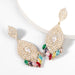 Wholesale Alloy Rhinestone Geometric Earrings JDC-ES-JL873 Earrings 氿乐 gold color Wholesale Jewelry JoyasDeChina Joyas De China