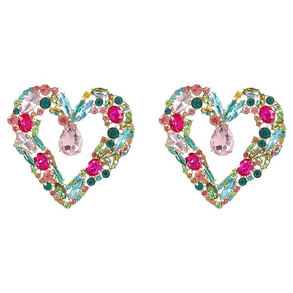 Wholesale Alloy Rhinestone Heart Earrings JDC-ES-JL910 Earrings 氿乐 Wholesale Jewelry JoyasDeChina Joyas De China