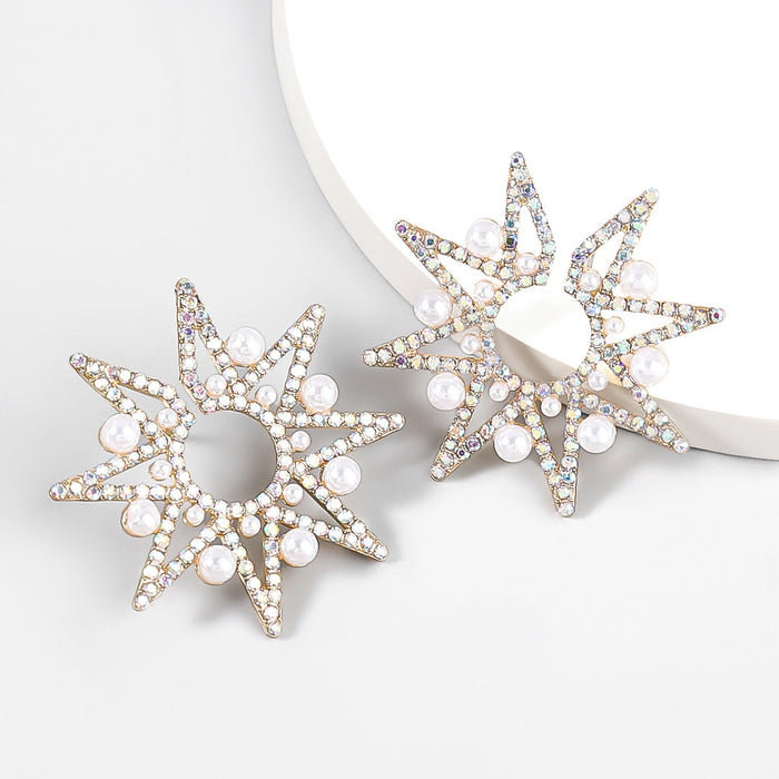 Wholesale Alloy Rhinestone Imitation Pearl Earrings JDC-ES-JL887 Earrings 氿乐 AB color Wholesale Jewelry JoyasDeChina Joyas De China