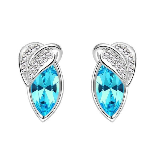 Wholesale alloy Rhinestone leaf earrings JDC-ES-YinX022 Earrings 伊杏 Wholesale Jewelry JoyasDeChina Joyas De China