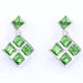 Wholesale alloy Rhinestone love cube earrings JDC-ES-YinX025 Earrings 伊杏 green Wholesale Jewelry JoyasDeChina Joyas De China