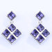 Wholesale alloy Rhinestone love cube earrings JDC-ES-YinX025 Earrings 伊杏 purple Wholesale Jewelry JoyasDeChina Joyas De China