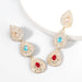 Wholesale Alloy Rhinestone Multilayer Drop Shape Earrings JDC-ES-JL875 Earrings 氿乐 gold color Wholesale Jewelry JoyasDeChina Joyas De China
