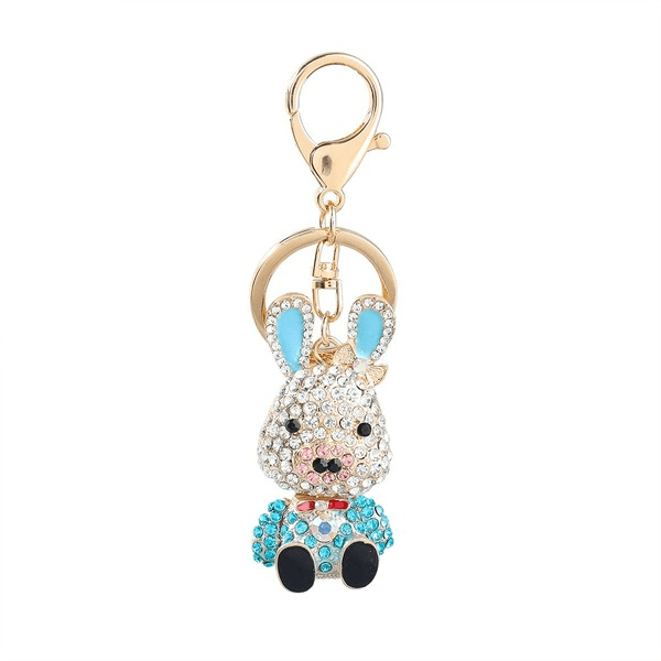 Wholesale Alloy Rhinestone Rabbit Keychain JDC-KC-JL014 Keychains 氿乐 Wholesale Jewelry JoyasDeChina Joyas De China