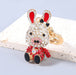 Wholesale Alloy Rhinestone Rabbit Keychain JDC-KC-JL014 Keychains 氿乐 pink Wholesale Jewelry JoyasDeChina Joyas De China