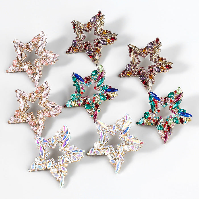 Wholesale Alloy Rhinestone Star Earrings JDC-ES-JL854 Earrings 氿乐 Wholesale Jewelry JoyasDeChina Joyas De China