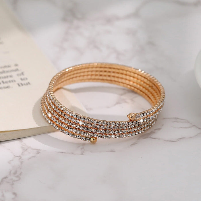 Wholesale alloy rhinestone stretchable bracelet JDC-BT-DaiR015 Bracelet 黛仁 Wholesale Jewelry JoyasDeChina Joyas De China