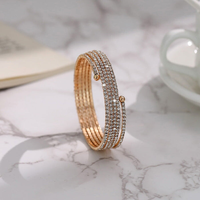 Wholesale alloy rhinestone stretchable bracelet JDC-BT-DaiR015 Bracelet 黛仁 Wholesale Jewelry JoyasDeChina Joyas De China