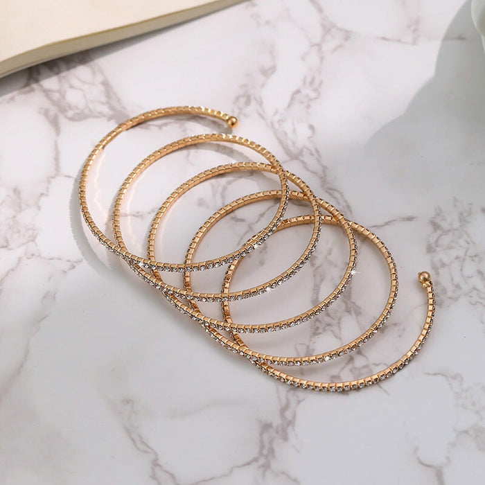 Wholesale alloy rhinestone stretchable bracelet JDC-BT-DaiR015 Bracelet 黛仁 Wholesale Jewelry JoyasDeChina Joyas De China