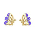 Wholesale alloy Rhinestone-studded zircon earrings JDC-ES-YinX008 Earrings 伊杏 Purple Wholesale Jewelry JoyasDeChina Joyas De China