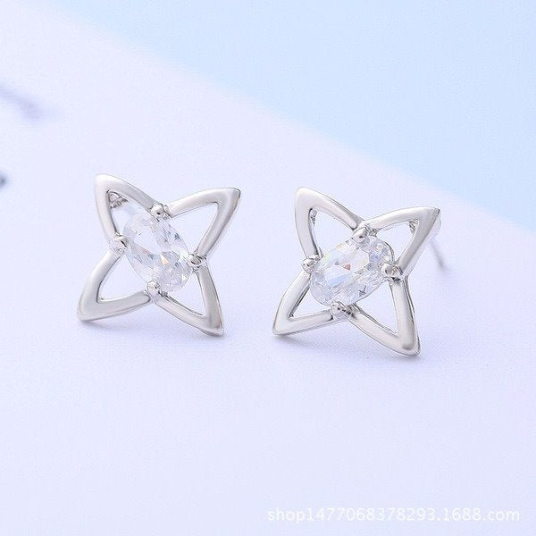 Wholesale alloy Rhinestone-studded zircon earrings JDC-ES-YinX015 Earrings 伊杏 Wholesale Jewelry JoyasDeChina Joyas De China