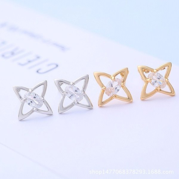 Wholesale alloy Rhinestone-studded zircon earrings JDC-ES-YinX015 Earrings 伊杏 Wholesale Jewelry JoyasDeChina Joyas De China