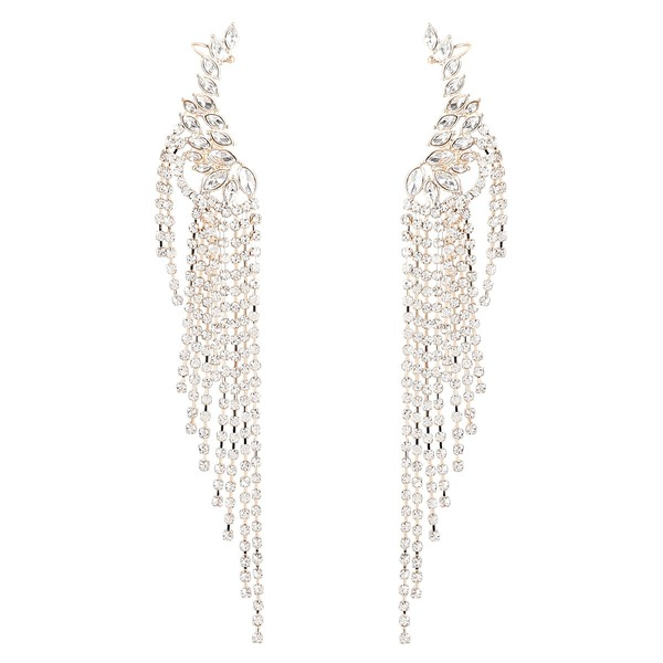 Wholesale Alloy Rhinestone Tassel Earrings JDC-ES-JL889 Earrings 氿乐 Wholesale Jewelry JoyasDeChina Joyas De China