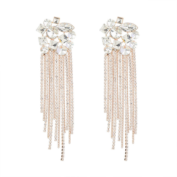 Wholesale Alloy Rhinestone Tassel Earrings JDC-ES-JL940 Earrings 氿乐 Wholesale Jewelry JoyasDeChina Joyas De China