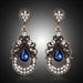 Wholesale alloy rhinestones blue long earrings JDC-ES-GSDB050 Earrings 丹比华比 Wholesale Jewelry JoyasDeChina Joyas De China