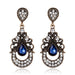 Wholesale alloy rhinestones blue long earrings JDC-ES-GSDB050 Earrings 丹比华比 Wholesale Jewelry JoyasDeChina Joyas De China
