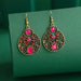 Wholesale Alloy Rice Beads Protein Diamond Earrings JDC-ES-Daiq022 Earrings 黛茜 DC1642-3 red Wholesale Jewelry JoyasDeChina Joyas De China