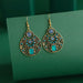Wholesale Alloy Rice Beads Protein Diamond Earrings JDC-ES-Daiq022 Earrings 黛茜 DC1642-4 blue Wholesale Jewelry JoyasDeChina Joyas De China