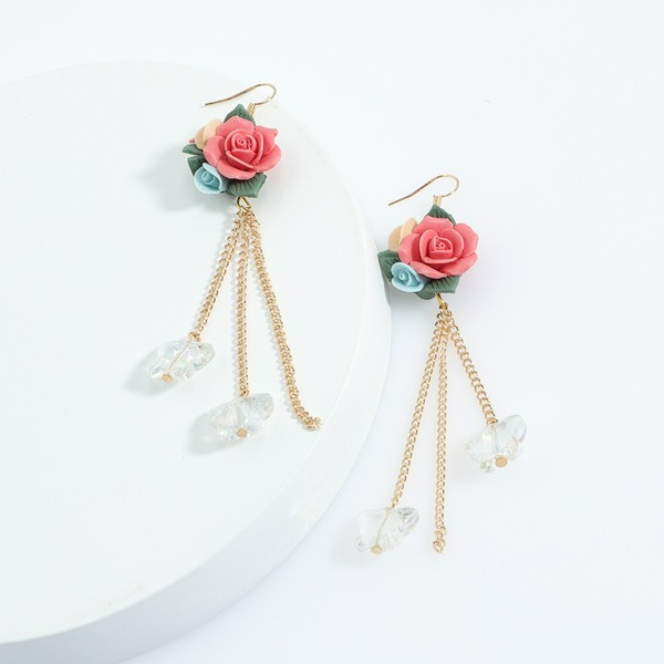 Wholesale alloy rose flower Earrings JDC-ES-V113 earrings JoyasDeChina Wholesale Jewelry JoyasDeChina Joyas De China