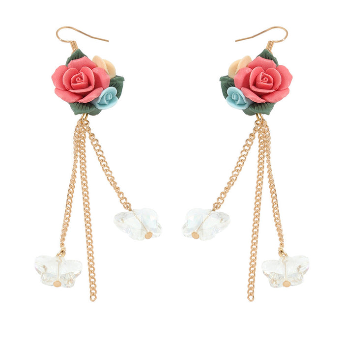 Wholesale alloy rose flower Earrings JDC-ES-V113 earrings JoyasDeChina Wholesale Jewelry JoyasDeChina Joyas De China