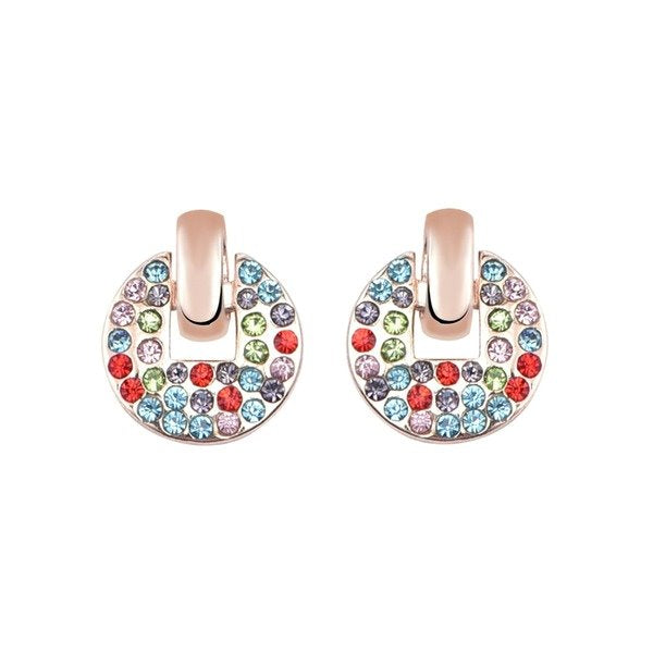 Wholesale alloy round Rhinestone earrings JDC-ES-YinX001 Earrings 伊杏 Wholesale Jewelry JoyasDeChina Joyas De China