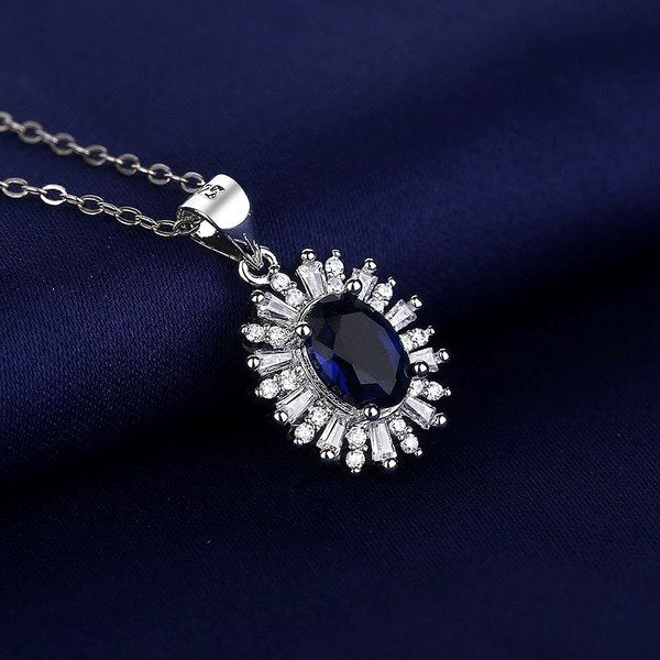 Wholesale alloy sapphire necklace Sterling Silver Jewelry JDC-NE-BLX033 NECKLACE 宝来兴 Wholesale Jewelry JoyasDeChina Joyas De China