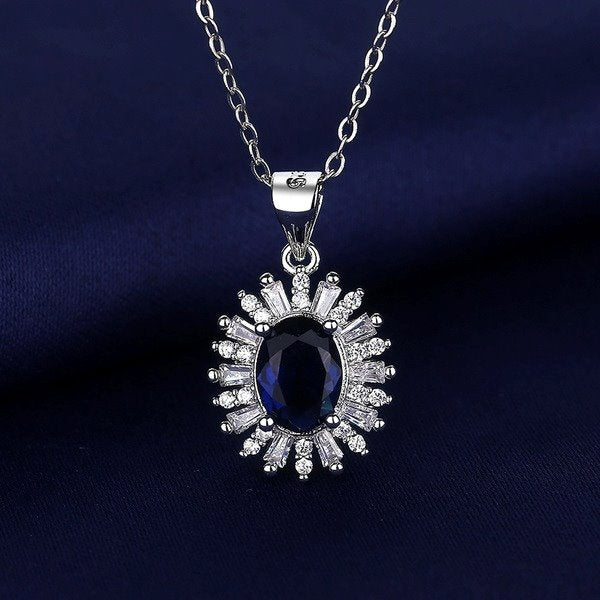 Wholesale alloy sapphire necklace Sterling Silver Jewelry JDC-NE-BLX033 NECKLACE 宝来兴 Wholesale Jewelry JoyasDeChina Joyas De China