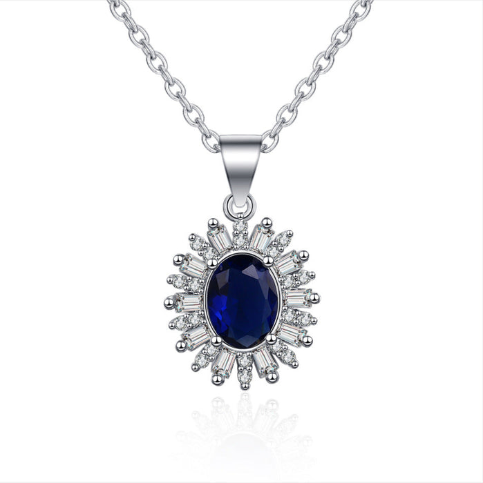 Wholesale alloy sapphire necklace Sterling Silver Jewelry JDC-NE-BLX033 NECKLACE 宝来兴 Single pendant without chain Wholesale Jewelry JoyasDeChina Joyas De China