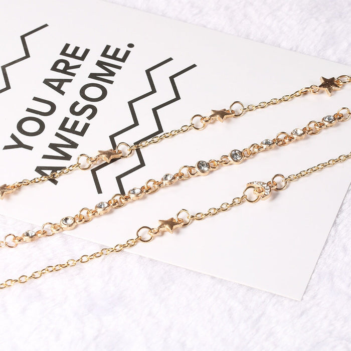 Wholesale alloy stars and moons diamond bracelet JDC-BT-DaiR018 Bracelet 黛仁 Wholesale Jewelry JoyasDeChina Joyas De China