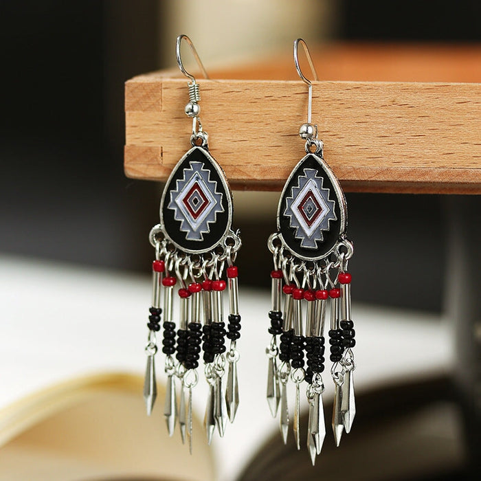 Wholesale Alloy Tassel Bead Earrings JDC-ES-Daiq020 Earrings 黛茜 Wholesale Jewelry JoyasDeChina Joyas De China