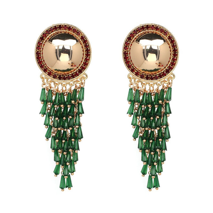 Wholesale Alloy Tassel Earrings JDC-ES-LIUM050 Earrings 榴芒 green Wholesale Jewelry JoyasDeChina Joyas De China