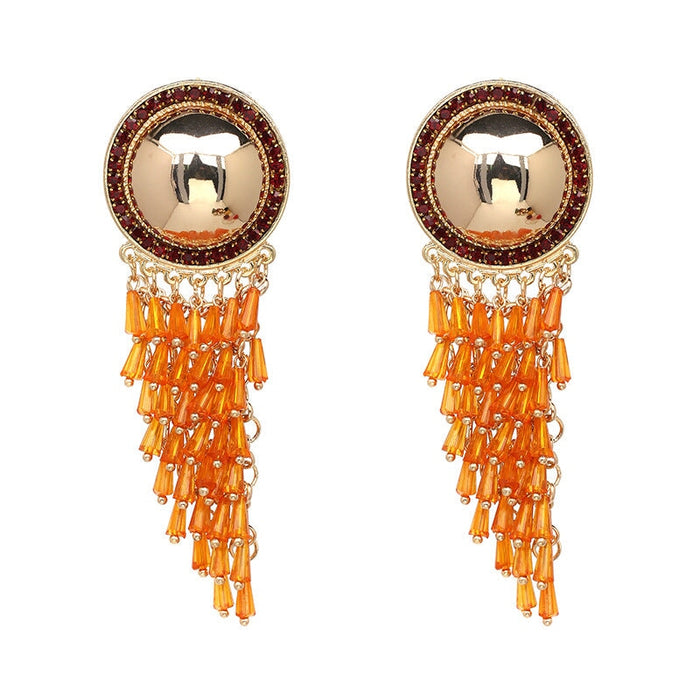Wholesale Alloy Tassel Earrings JDC-ES-LIUM050 Earrings 榴芒 orange Wholesale Jewelry JoyasDeChina Joyas De China