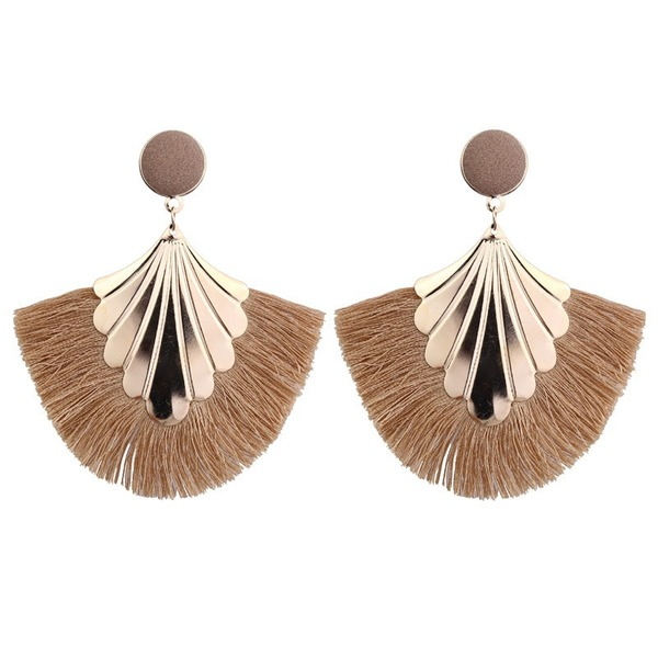 Bulk Jewelry Wholesale alloy tassel sector Earrings JDC-ES-sf032 Wholesale factory from China YIWU China