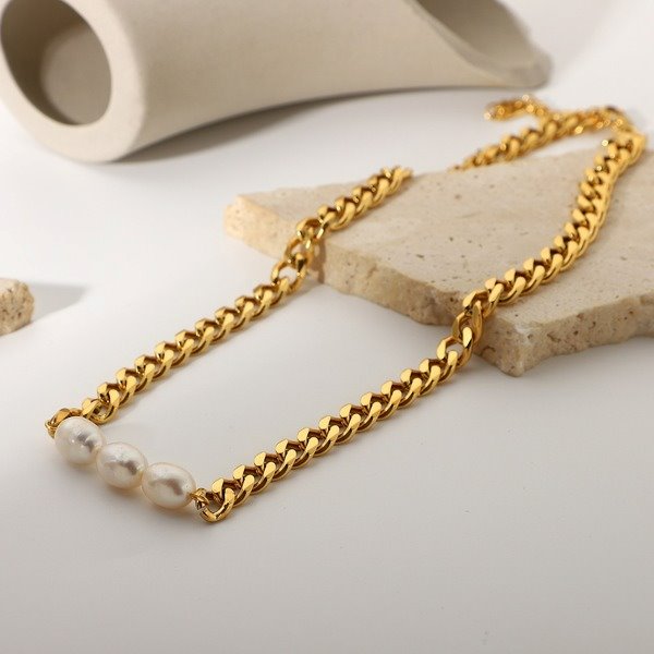 Wholesale alloy three pearl necklace JDC-NE-JD327 NECKLACE 杰鼎 Wholesale Jewelry JoyasDeChina Joyas De China