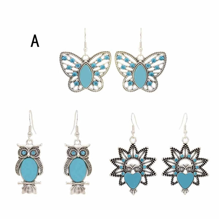 Wholesale Alloy Turquoise Animal Earrings JDC-ES-Yunl003 Earrings 云罗 Wholesale Jewelry JoyasDeChina Joyas De China