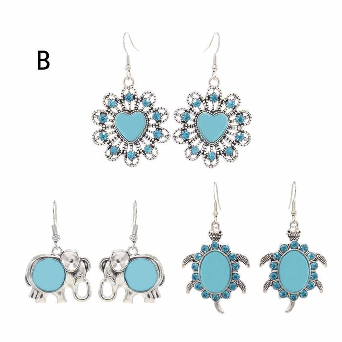 Wholesale Alloy Turquoise Animal Earrings JDC-ES-Yunl003 Earrings 云罗 Wholesale Jewelry JoyasDeChina Joyas De China