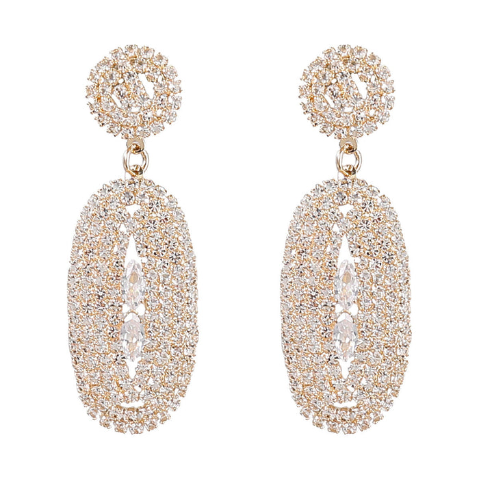 Wholesale Alloy Zircon Oval Earrings JDC-ES-JL865 Earrings 氿乐 Wholesale Jewelry JoyasDeChina Joyas De China