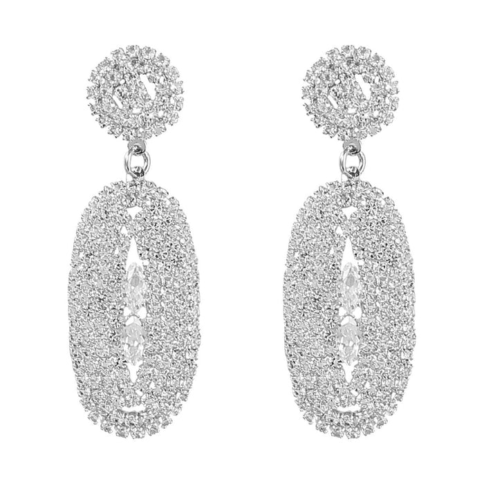 Wholesale Alloy Zircon Oval Earrings JDC-ES-JL865 Earrings 氿乐 Wholesale Jewelry JoyasDeChina Joyas De China