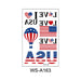 Wholesale American 4th of July Independence Day Waterproof Tattoo Stickers JDC-TS-XLM003 Sticker 星里美 WS-A163 120x76mm Wholesale Jewelry JoyasDeChina Joyas De China