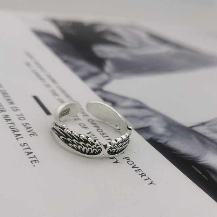 Wholesale Angel Wings Feather Vintage Wing Ring JDC-RS-NS003 Rings 尼森 6 / Wholesale Jewelry JoyasDeChina Joyas De China