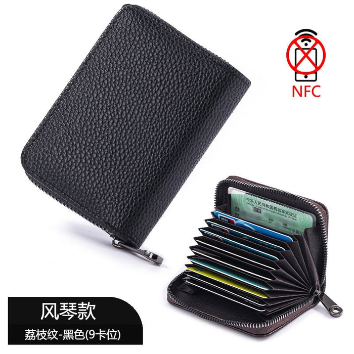 Wholesale anti-degaussing multi-card slot id anti-theft swipe card holder large capacity driver's license wallet JDC-WT-JiaL005 Wallet 佳罗 1 black1 Wholesale Jewelry JoyasDeChina Joyas De China