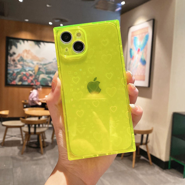 Wholesale Apple iPhone13 TPU Phone Case Square Fluorescent JDC-PC-ZY020 phone case 兆匀 yellow iphone 13 Promax Wholesale Jewelry JoyasDeChina Joyas De China