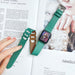 Wholesale Apple iWatch 3/4/5/6/7 Generation Leather Strap JDC-WD-Yagt021 Watch Band 亚格特 green 38/40/41mm Wholesale Jewelry JoyasDeChina Joyas De China