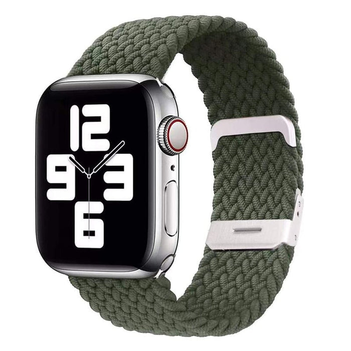 Wholesale apple iwatch 7 stretch nylon model braided metal head adjustment strap JDC-WD-QD004 Watch Band 起点 green1 38/40/41mm Wholesale Jewelry JoyasDeChina Joyas De China