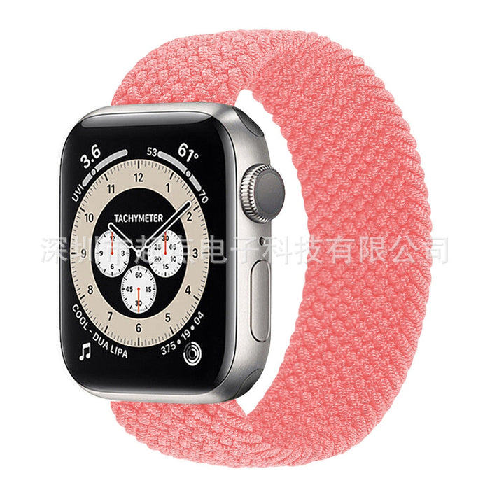 Wholesale Apple iwatch7 generation rainbow weave integrated strap JDC-WD-QD005 Watch Band 起点 Bright pink 38/40/41mm M Wholesale Jewelry JoyasDeChina Joyas De China