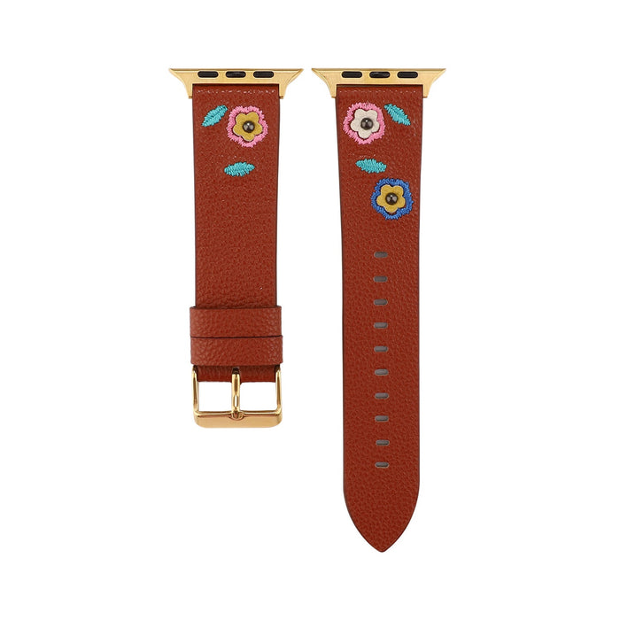 Wholesale Apple iWatch7 leather strap JDC-WD-Yagt024 Watch Band 亚格特 Brown 38/40/41mm Wholesale Jewelry JoyasDeChina Joyas De China