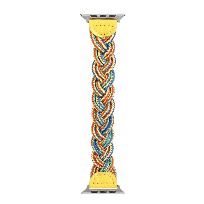 Wholesale Apple Watch Braided Stretch Nylon Watch Band JDC-WD-Baic006 Watch Band 佰程 blue green yellow 38/40mm 120mm Wholesale Jewelry JoyasDeChina Joyas De China