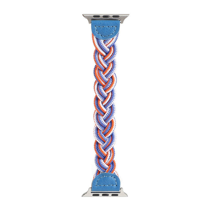 Wholesale Apple Watch Braided Stretch Nylon Watch Band JDC-WD-Baic006 Watch Band 佰程 blue white orange 38/40mm 120mm Wholesale Jewelry JoyasDeChina Joyas De China